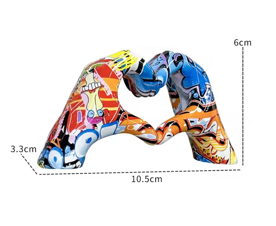 Love Hands™ Graffiti — Escultura de Mãos em Coração