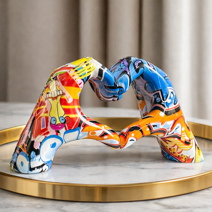 Love Hands™ Graffiti — Escultura de Mãos em Coração