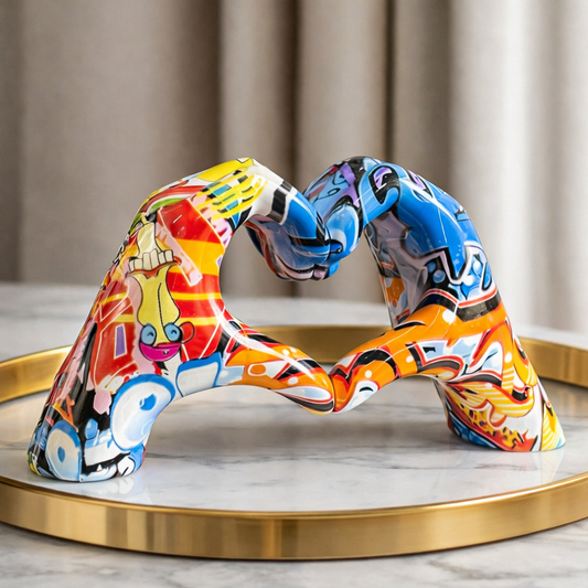 Love Hands™ Graffiti — Escultura de Mãos em Coração