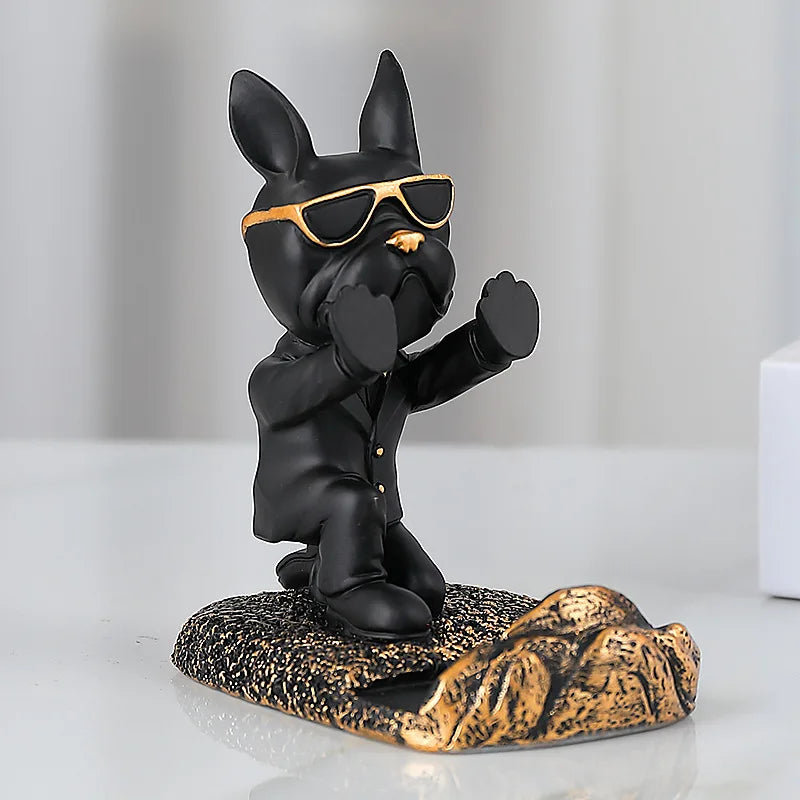 Escultura de Buldogue Suporte para Celular