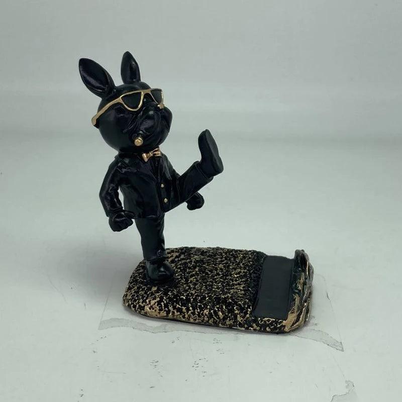 Escultura de Buldogue Suporte para Celular