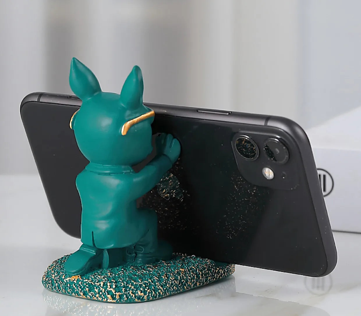 Escultura de Buldogue Suporte para Celular