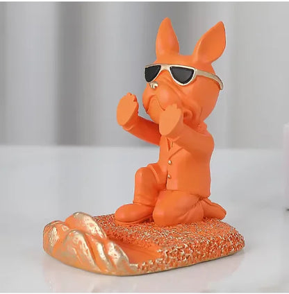 Escultura de Buldogue Suporte para Celular