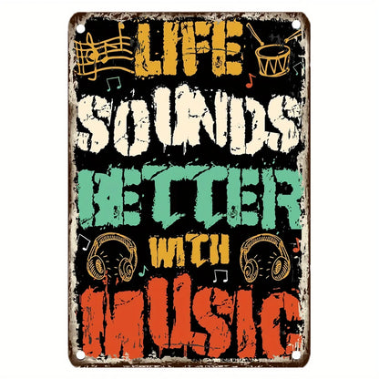 Música e decoração placa em metal