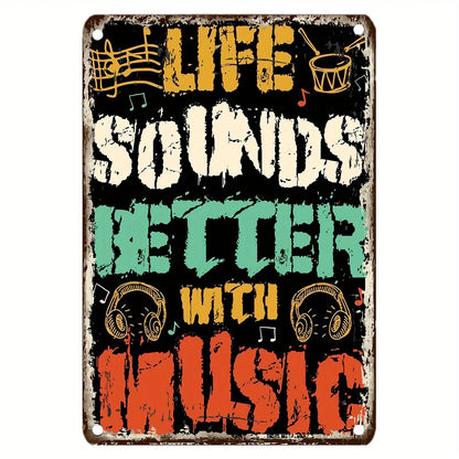 Música e decoração placa em metal
