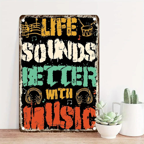 Música e decoração placa em metal