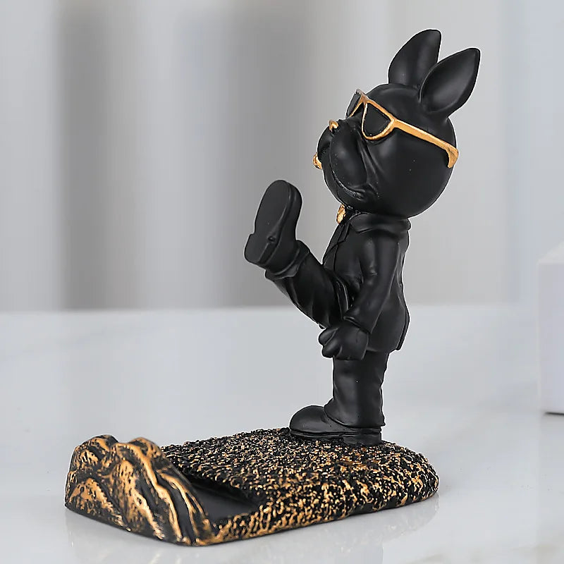 Escultura de Buldogue Suporte para Celular