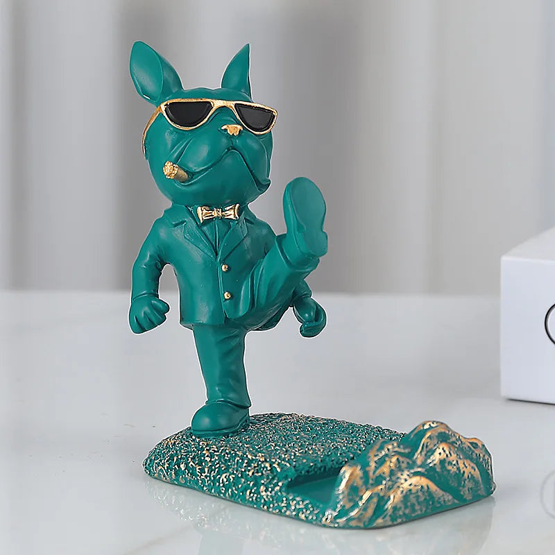 Escultura de Buldogue Suporte para Celular